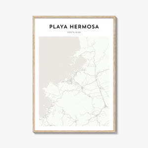 Playa Hermosa Map Poster, Playa Hermosa Map Print, Playa Hermosa Travel Wall Art, Playa Hermosa Personalized Map, Costa Rica