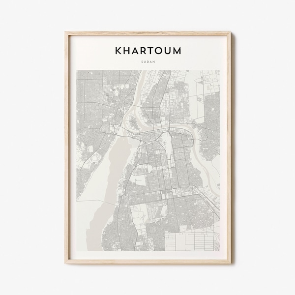 Khartoem kaart poster, Khartoem kaart afdrukken, Khartoem gepersonaliseerde kaart kunst, kunst aan de muur Khartoem, Khartoem reizen poster, reiscadeau