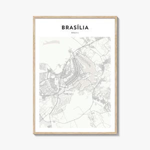 Brasilia Map Poster, Brasilia Map Print, Brasilia Travel Wall Art, Brasilia Personalized Map, Brazil