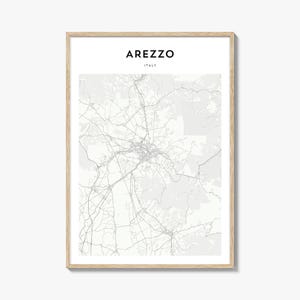 Póster con mapa de Arezzo, impresión de mapa de Arezzo, arte mural de viaje de Arezzo, mapa personalizado de Arezzo, Italia