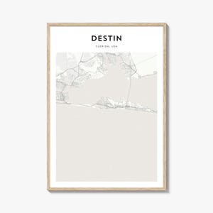 Destin Map Poster, Destin Map Print, Destin Travel Wall Art, Destin Personalized Map, Florida