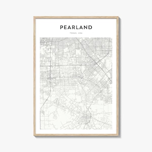 Pearland Map Poster, Pearland Map Print, Pearland Travel Wall Art, Pearland Personalized Map, Texas
