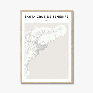 Santacruz Spanien Karte Poster, Santacruz Karte Druck, Santacruz Reise Wandkunst,Santacruz personalisierte Karte,