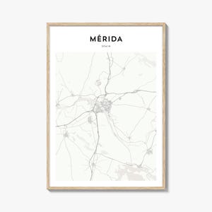 Merida Spanien Karte Poster, Merida Karte Drucken, Merida Reisewandkunst, Merida personalisierte Karte,