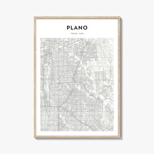 Plano Map Poster, Plano Map Print, Plano Travel Wall Art, Plano Personalized Map, Texas