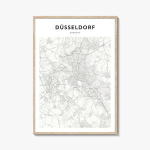 Dusseldorf Map Poster, Dusseldorf Map Print, Dusseldorf Travel Wall Art, Dusseldorf Personalized Map, Germany