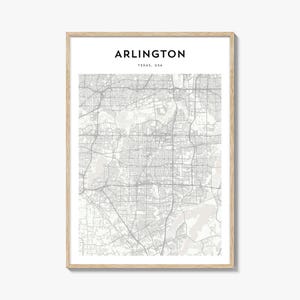 Arlington Texas Map Poster, Arlington Map Print, Arlington Travel Wall Art, Arlington Personalized Map,