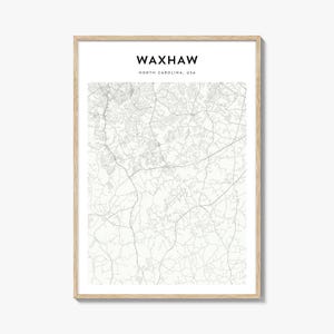 Cartaz do mapa de Waxhaw, impressão do mapa de Waxhaw, arte de parede de viagem de Waxhaw, mapa personalizado de Waxhaw, Carolina do Norte