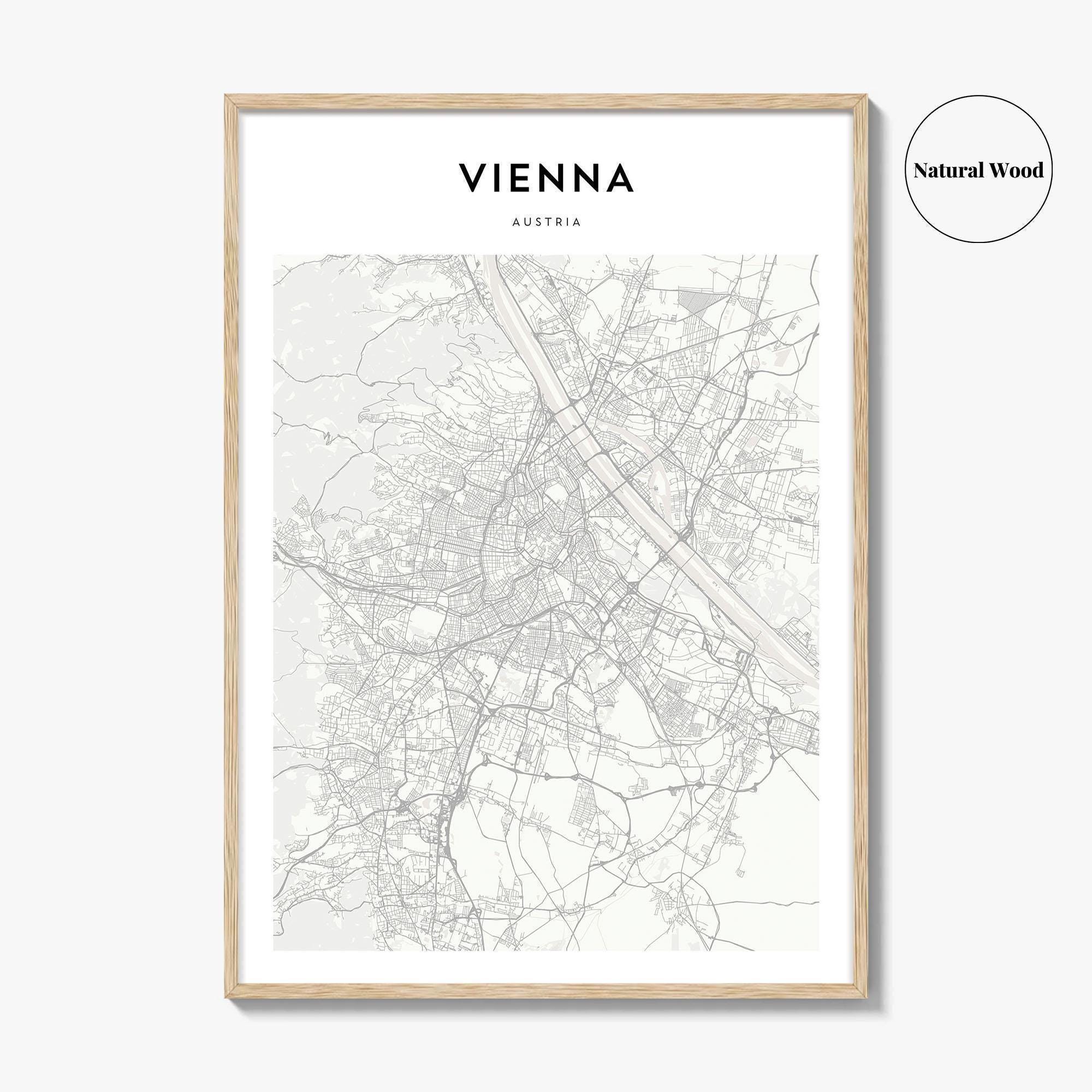 Vienna Map Print, Austria Poster, Österreich Wall Art, Wien Custom