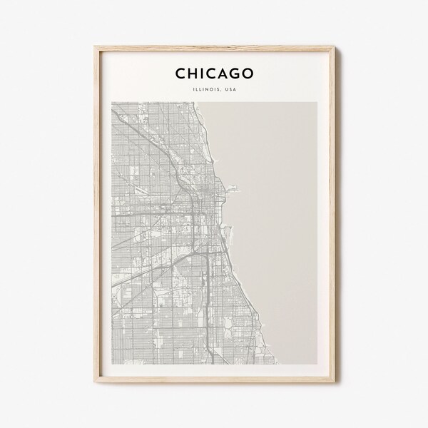 Chicago Map Poster, Chicago Map Print, Chicago Personalized Map Art, Chicago Wall Art, Chicago Travel Poster, Travel Gift