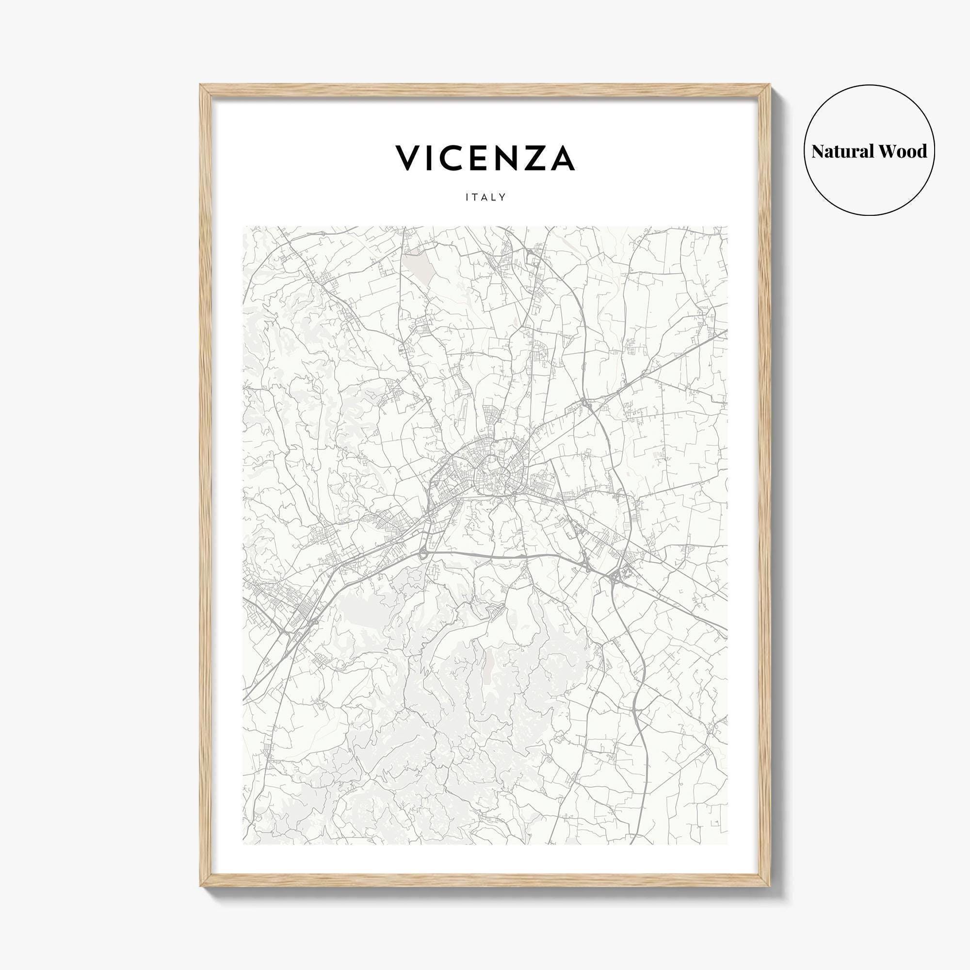 Vicenza Map Print, Veneto Poster, Italy Wall Art, Italia Custom