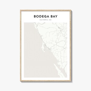 Bodega Bay Map Poster, Bodega Bay Map Print, Bodega Bay Travel Wall Art, Bodega Bay Personalized Map, California