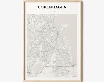 Copenhagen Map Poster, Copenhagen Map Print, Copenhagen Personalized Map Art, Copenhagen Wall Art, Copenhagen Travel Poster, Travel Gift
