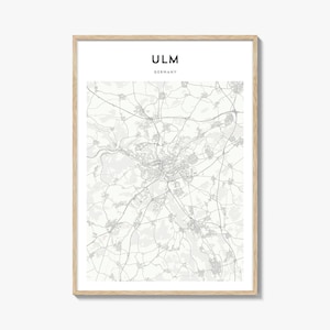 Ulm Map Poster, Ulm Map Print, Ulm Travel Wall Art, Ulm Personalized Map, Germany