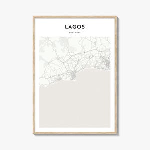 Lagos Portugal Map Poster, Lagos Map Print, Lagos Travel Wall Art, Lagos Personalized Map,