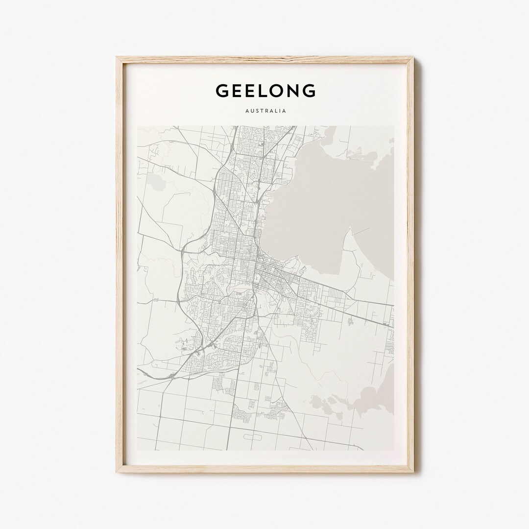 Geelong Map Poster, Geelong Map Print, Geelong Personalized Map Art