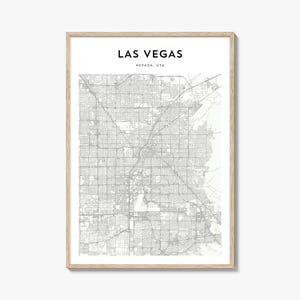 Las Vegas Map Art Print: Nevada Travel Poster