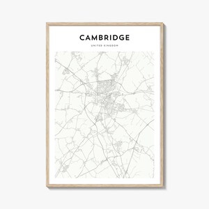 Cartaz do mapa de Cambridge, Reino Unido, impressão do mapa de Cambridge, arte de parede de viagem de Cambridge, mapa personalizado de Cambridge,