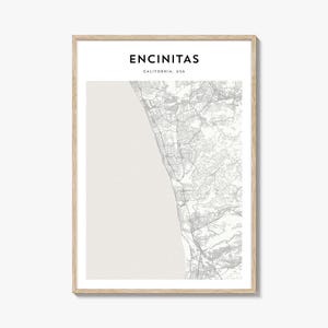 Encinitas Map Poster, Encinitas Map Print, Encinitas Travel Wall Art, Encinitas Personalized Map, California