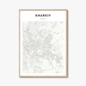 Kaartposter Charkov, kaartprint Charkov, reizen kunst aan de muur Charkov, gepersonaliseerde kaart Charkov, Oekraïne