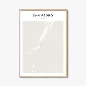 San Pedro Belize Map Poster, San Pedro Map Print, San Pedro Travel Wall Art, San Pedro Personalized Map,