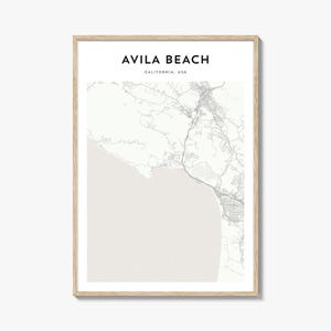 Avila Beach Map Poster, Avila Beach Map Print, Avila Beach Travel Wall Art, Avila Beach Personalized Map, California