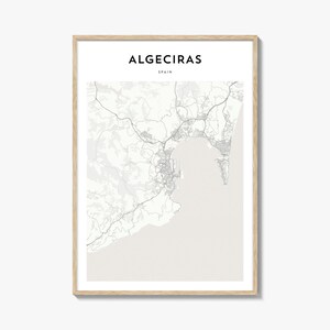 Algeciras Karte Poster, Algeciras Karte Druck, Algeciras Reisewandkunst, Algeciras personalisierte Karte, Spanien