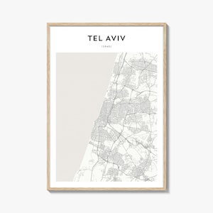 Tel Oriental Karte Poster, Tel Tuchel Karte Druck, Tel Tuchel Reisewandkunst, Tel angepasste Landkarte, Israel