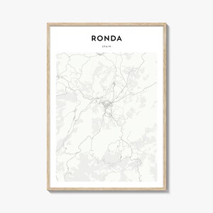 Ronda Karte Poster, Ronda Karte Druck, Ronda Reisewandkunst, Ronda personalisierte Karte, Spanien