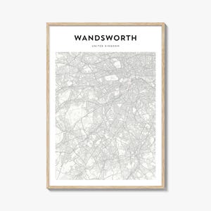 Wandsmore Karte Poster, Wandsmore Karte Druck, Wandsmore Reisewandkunst, Wandsmore Karte, Vereinigtes Königreich