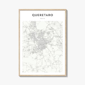 Queretaro Map Poster, Queretaro Map Print, Queretaro Travel Wall Art, Queretaro Personalized Map, Mexico