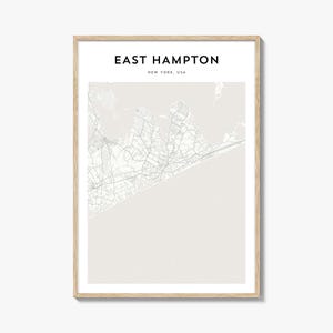 Póster con mapa de East Hampton, impresión de mapa de East Hampton, arte mural de viaje de East Hampton, mapa personalizado de East Hampton, Nueva York