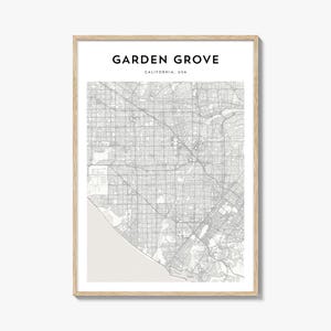 Garden Grove Karte Poster, Garden Grove Karte Druck, Garden Grove Reisewandkunst, Garden Grove personalisierte Karte, Kalifornien