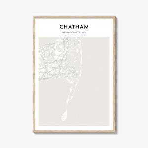 Chatham Map Poster, Chatham Map Print, Chatham Travel Wall Art, Chatham Personalized Map, Massachusetts