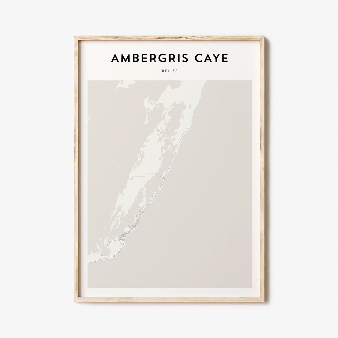 Ambergris Caye Map Poster Ambergris Caye Map Print Ambergris - Etsy