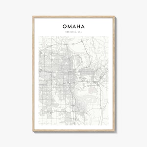 Omaha Map Poster, Omaha Map Print, Omaha Travel Wall Art, Omaha Personalized Map, Nebraska