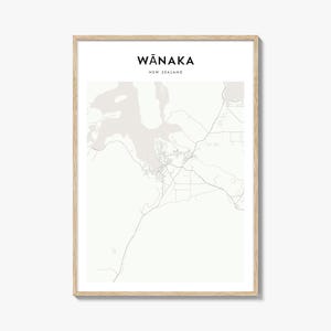 Wanaka Karte Poster, Wanaka Karte Druck, Wanaka Reisewandkunst, Wanaka personalisierte Karte, Neuseeland