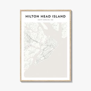 Hilton Head Island Map Poster, Hilton Head Island Map Print, Hilton Head Island Travel Wall Art, South Carolina