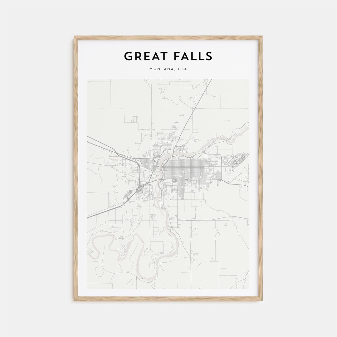 Great Falls Map Poster, Great Falls Map Print, Great Falls Personalized Map Art, Great Falls ...