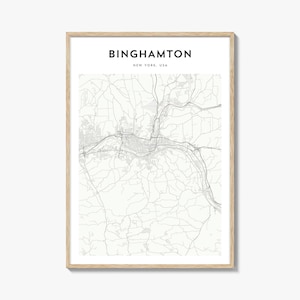 Binghamton Karte Poster, Binghamton Karte Druck, Binghamton Reisewandkunst, Binghamton personalisierte Karte, New York