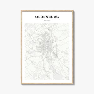 Oldenburg Karte Poster, Oldenburg Karte Druck, Oldenburg Reisewandkunst, Oldenburg personalisierte Karte, Deutschland