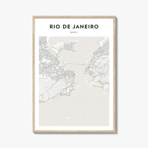 Cartel del mapa de Río de Janeiro, Impresión de mapas de Río de Janeiro, Arte de la pared de viajes de Río de Janeiro, Mapa personalizado de Río de Janeiro, Brasil