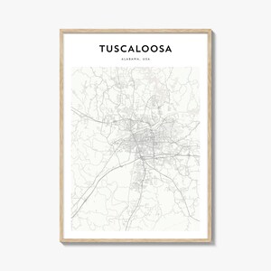 Tuscaloosa Karte Poster, Tuscaloosa Karte Druck, Tuscaloosa Reisewandkunst, Tuscaloosa personalisierte Karte, Alabama
