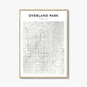 Cartaz do mapa de Overland Park, impressão do mapa de Overland Park, arte de parede de viagem de Overland Park, mapa personalizado de Overland Park, Kansas
