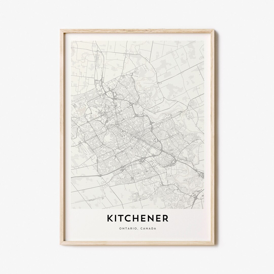 Map of Kitchener Kitchener Map Print Kitchener Map Poster - Etsy