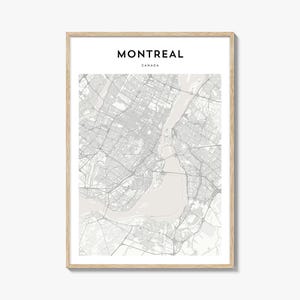 Kaart poster Montreal, kaart print Montreal, reiskunst aan de muur Montreal, gepersonaliseerde kaart Montreal, Canada