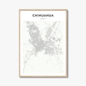 Cartaz de mapa de Chihuahua, impressão de mapa de Chihuahua, arte de parede de viagem de Chihuahua, mapa personalizado de Chihuahua, México