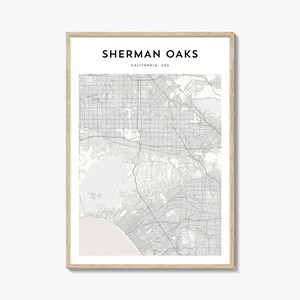 Sherman Oaks Map Poster, Sherman Oaks Map Print, Sherman Oaks Travel Wall Art, Sherman Oaks Personalized Map, California