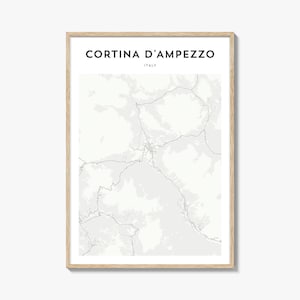 Cortina d&#39;Ampezzo Map Poster, Cortina d&#39;Ampezzo Map Print, Cortina d&#39;Ampezzo Travel Wall Art, Cortina d&#39;Ampezzo Personalized Map, Italy