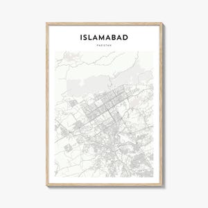 Islamabad Map Poster, Islamabad Map Print, Islamabad Travel Wall Art, Islamabad Personalized Map, Pakistan
